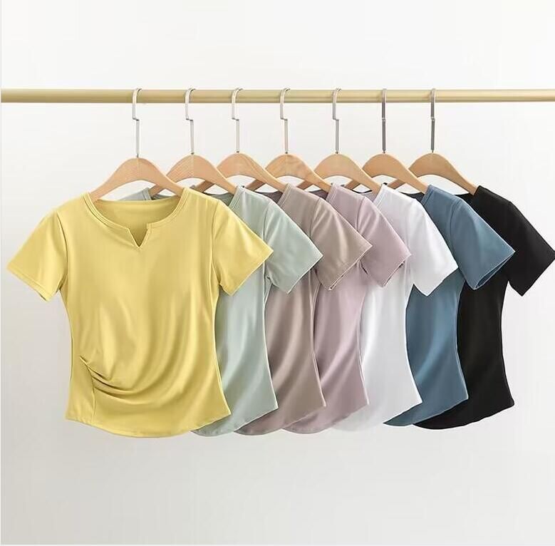 LULUS Yoga suit short sleeved top, women's summer thin sports T-shirt, waist up, slimming professional running quick drying fitness suit, V-neck KK
LULUS Yoga suit short sleeved top, women's summer thin sports T-shirt, waist up, slimming professional running quick drying fitness suit, V-neck KK