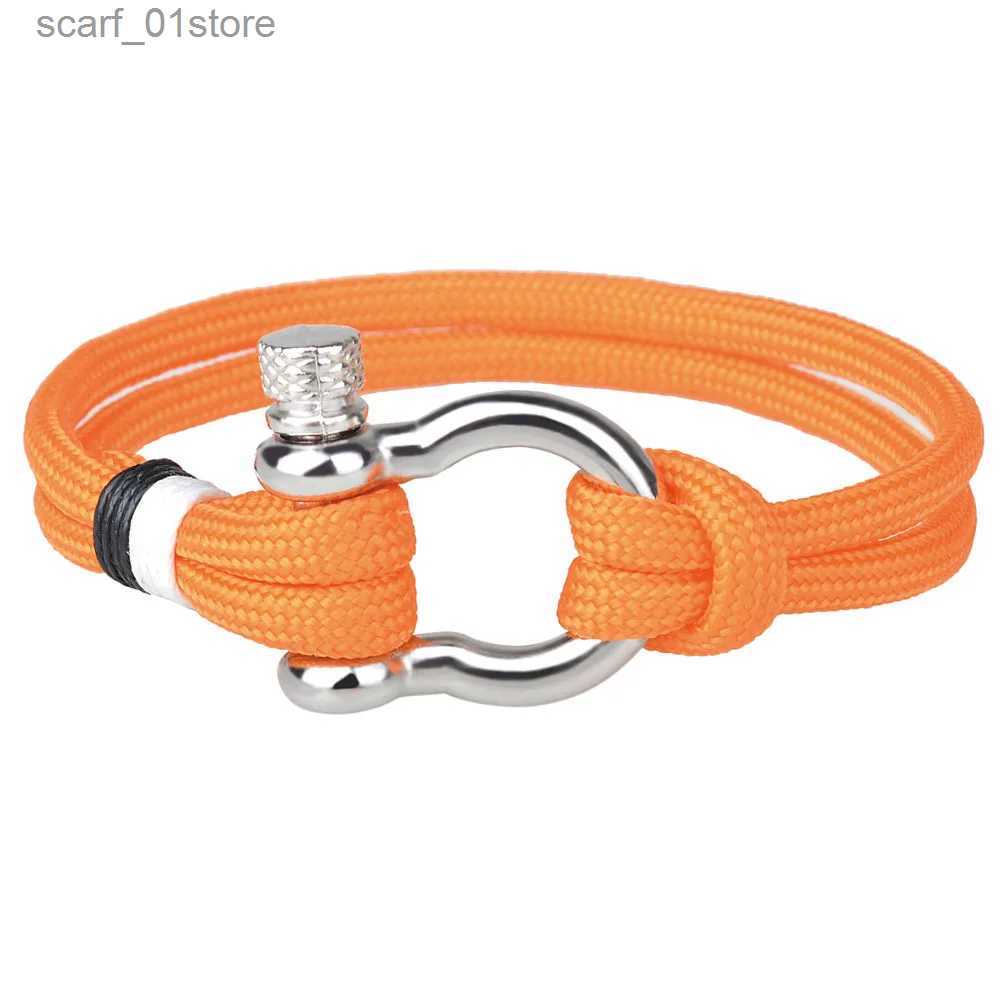 Chain New fashion jewelry navy sports color rope Milan rope bracelet men and women metal hook and loop buckleL231115