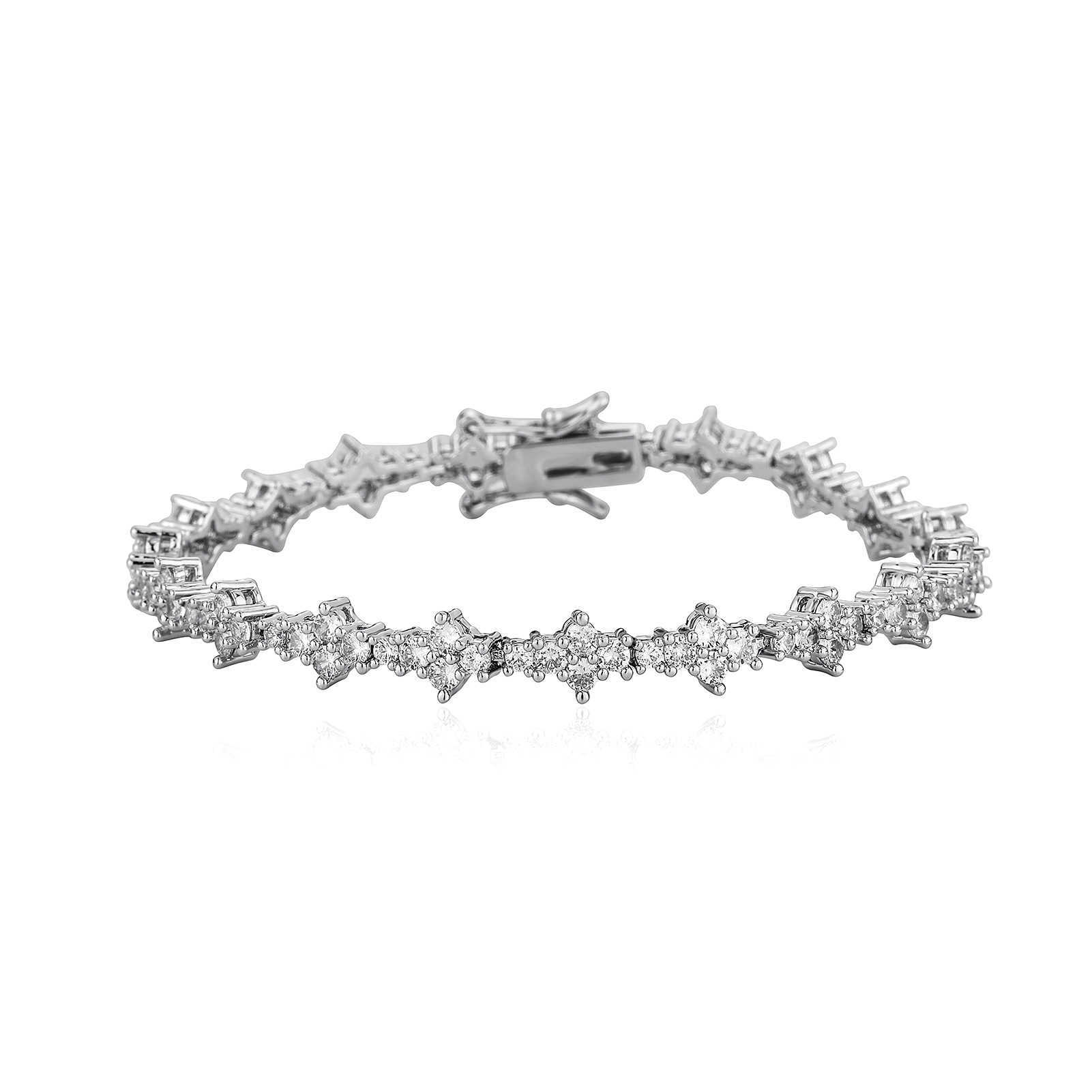 Sumptuous New Tennis Chain Bracelet Necklace Floral Mixed Set Single Row Full Prong CZ Cubic Zirconia Diamond Couple Hip Hop Jewelry Accessories Gifts