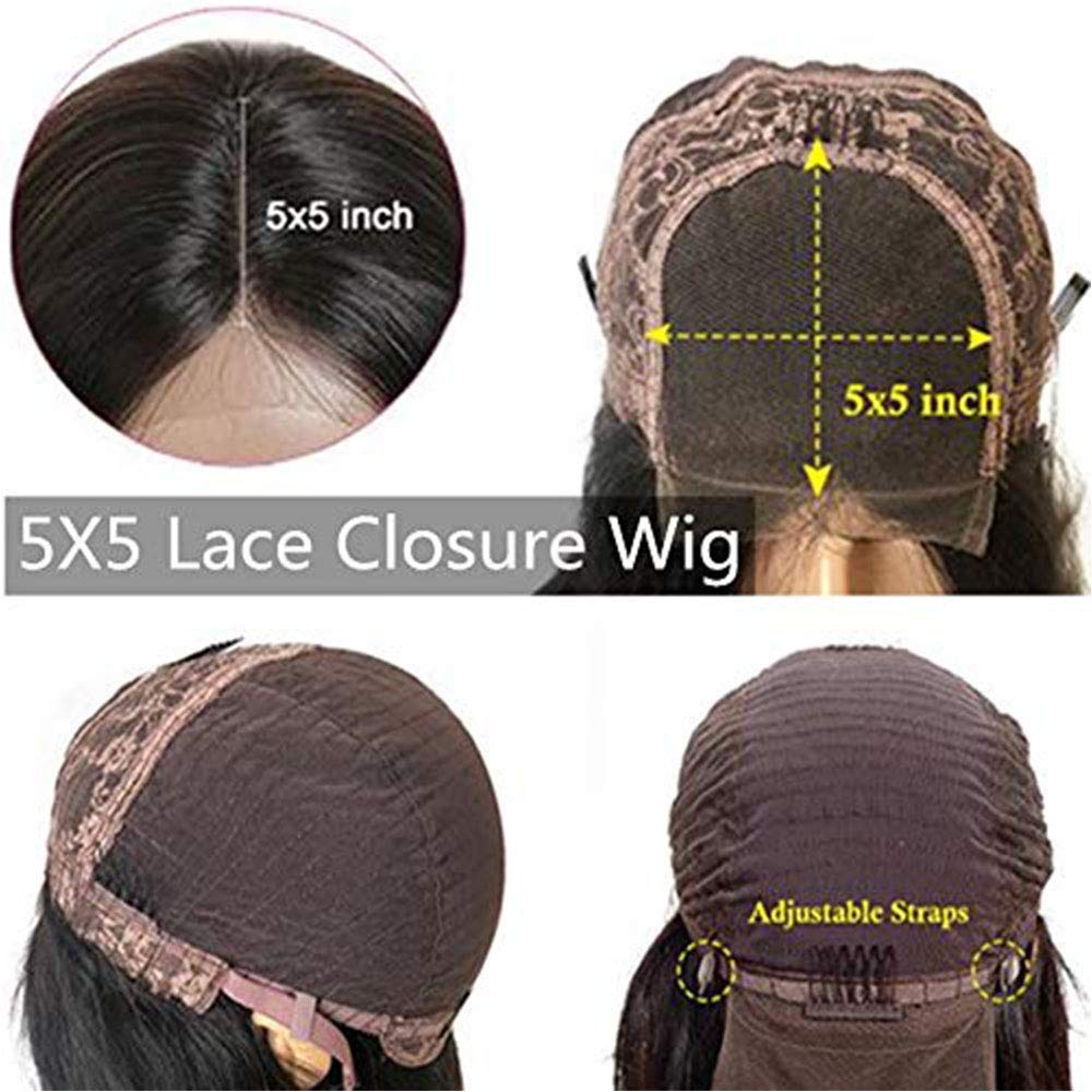 E Curly Front Wig Brazilian Virgin Human Hair 4X4 5X5 13X4 13X6 Lace Wigs For Women Black Color Pre-Plucked Natural Haire