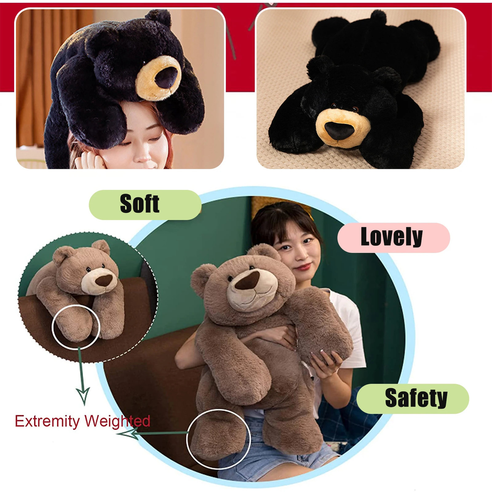 Plush Dolls Weighted Stuffed Animal Plushie Cute Pillow Stuffed Animals Tummy Plush Toy Soft Pillow For Kids Hug Bear Doll 231114
