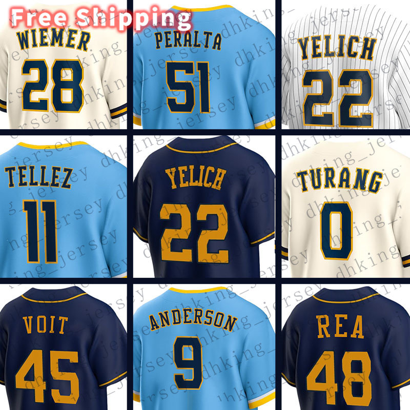 22 Christian Yelich Milwaukee Baseball Jerseys Brewer Brice Turang Rowdy Tellez Luke Voit Colin Rea Brian Anderson Garrett Mitchel Joey Wiemer Javy Guerra, Men(niang jiu r)
22 Christian Yelich Milwaukee Baseball Jerseys Brewer Brice Turang Rowdy Tellez Luke Voit Colin Rea Brian Anderson Garrett Mitchel Joey Wiemer Javy Guerra, Men(niang jiu r)