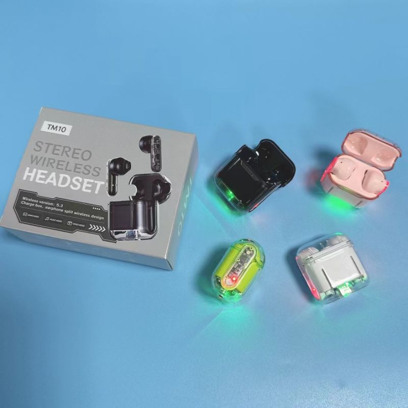 Wireless Earphone TWS Bluetooth headphone TM10 Model Mirror screen In-ear Earphone LED display Two Earbuds with built-in Microphone high Quality Headp