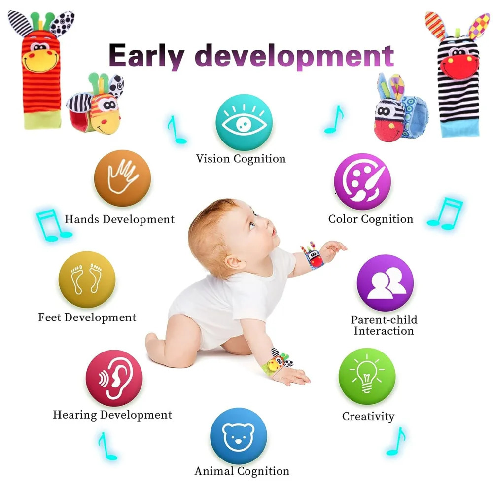 Mobiles Baby Infant Wrist Rattle Socks Toys 0 12 Month Girl Boy Learning Toy Early Educational Development Cute Toddlers Sensory Gifts 231115