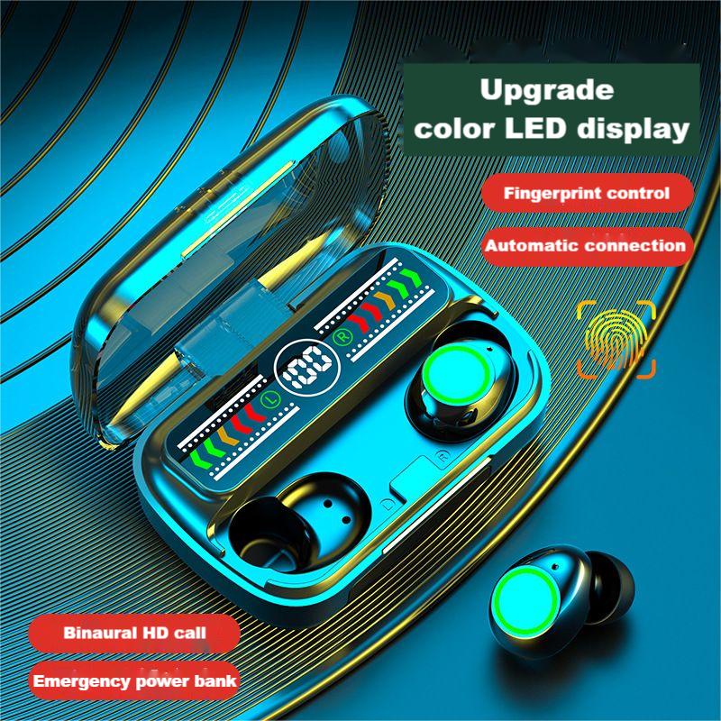 TWS Bluetooth headphone M100 Model Wireless Earphone Mirror screen In-ear Earphone LED display Two Earbuds with built-in Microphone high Quality Headp