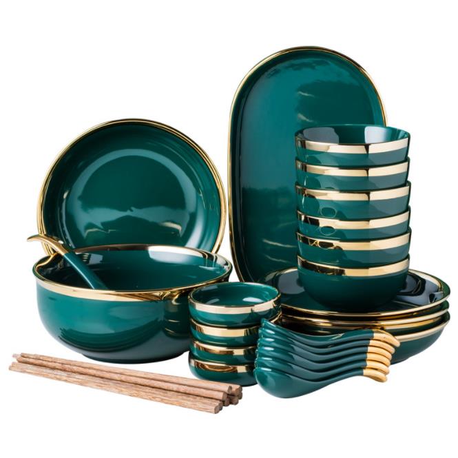 Ceramic plate tableware set plate set salad soup bowl plate bowl restaurant hotel vajilla bone china serving platter plates