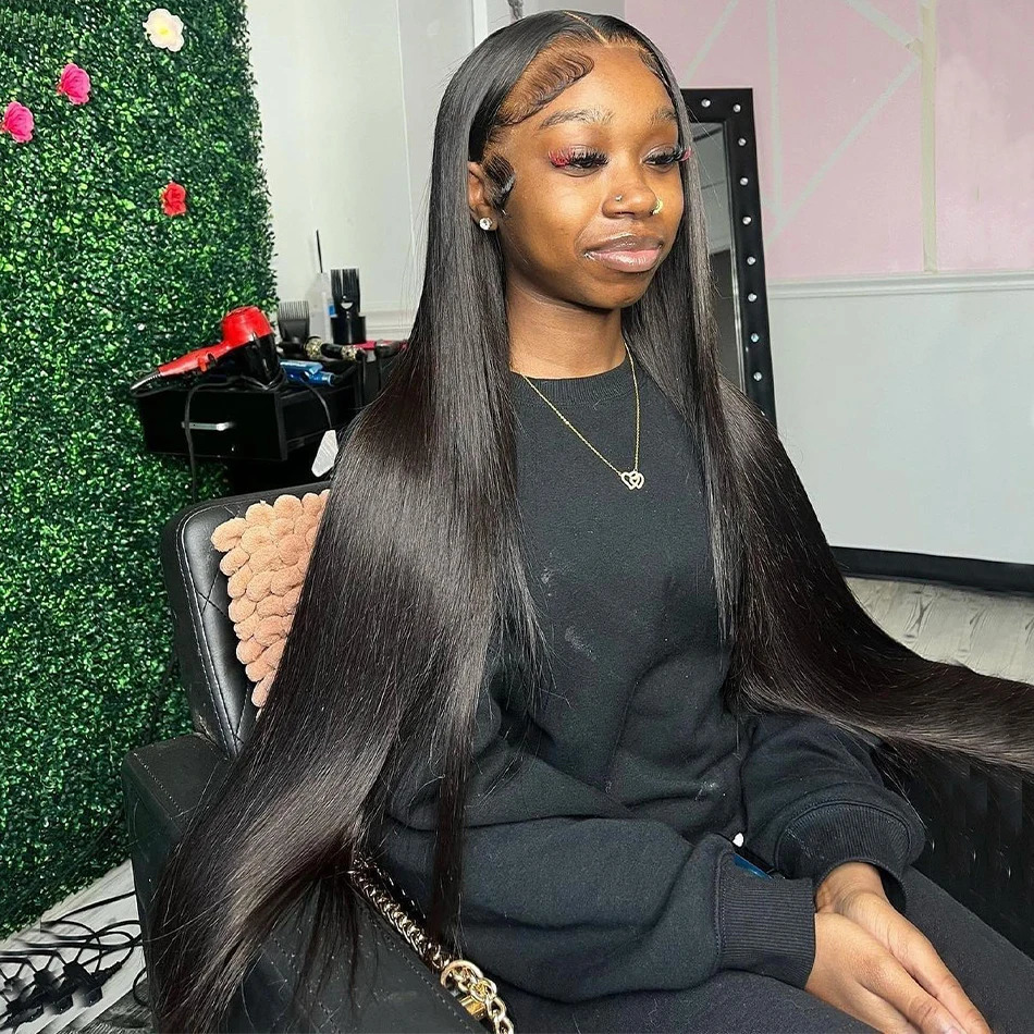 Human Chignons 13x4 Bone Straight Lace Front 30 40 Inch Hair s For Women 13x6 Brazilian 360 Frontal 231115