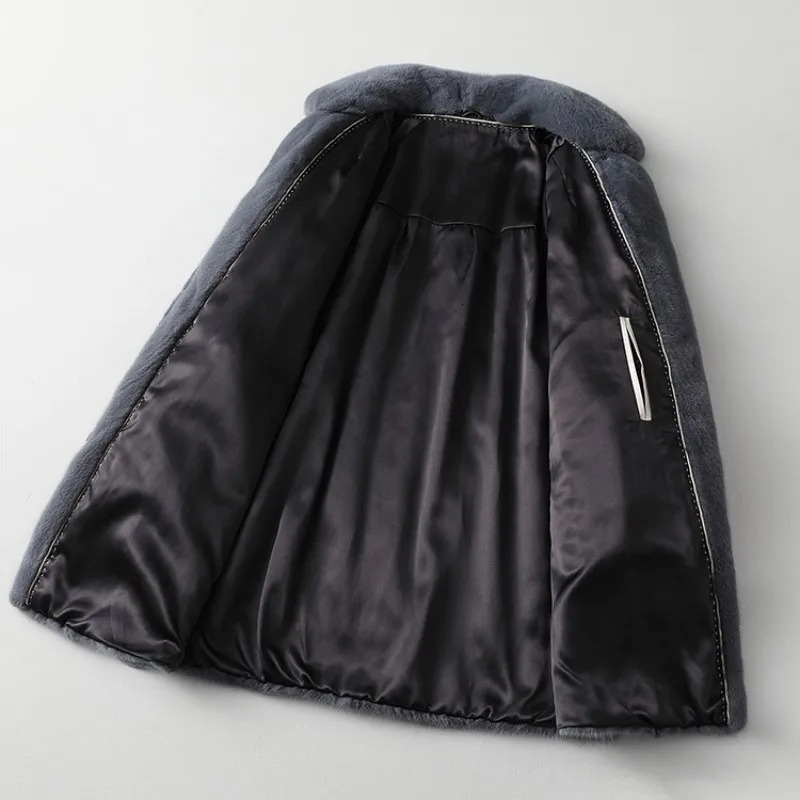 Women's Fur Faux 2023 Real Mink Whole Coat for Women Long Natural Skirt with Collar Winter Thick Warm Female Jacket 231114