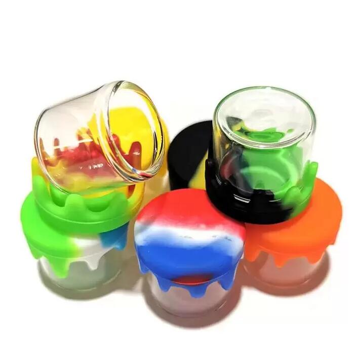 6ml Container Food Grade Nonstick Storage with Silicone Lid Glass Box Jar