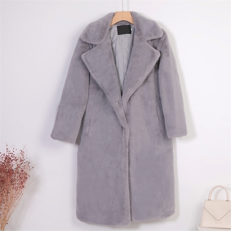 Women's Fur Faux Women Winter Warm Coat Thick Long Turn Down Collar With Belt 4 231114