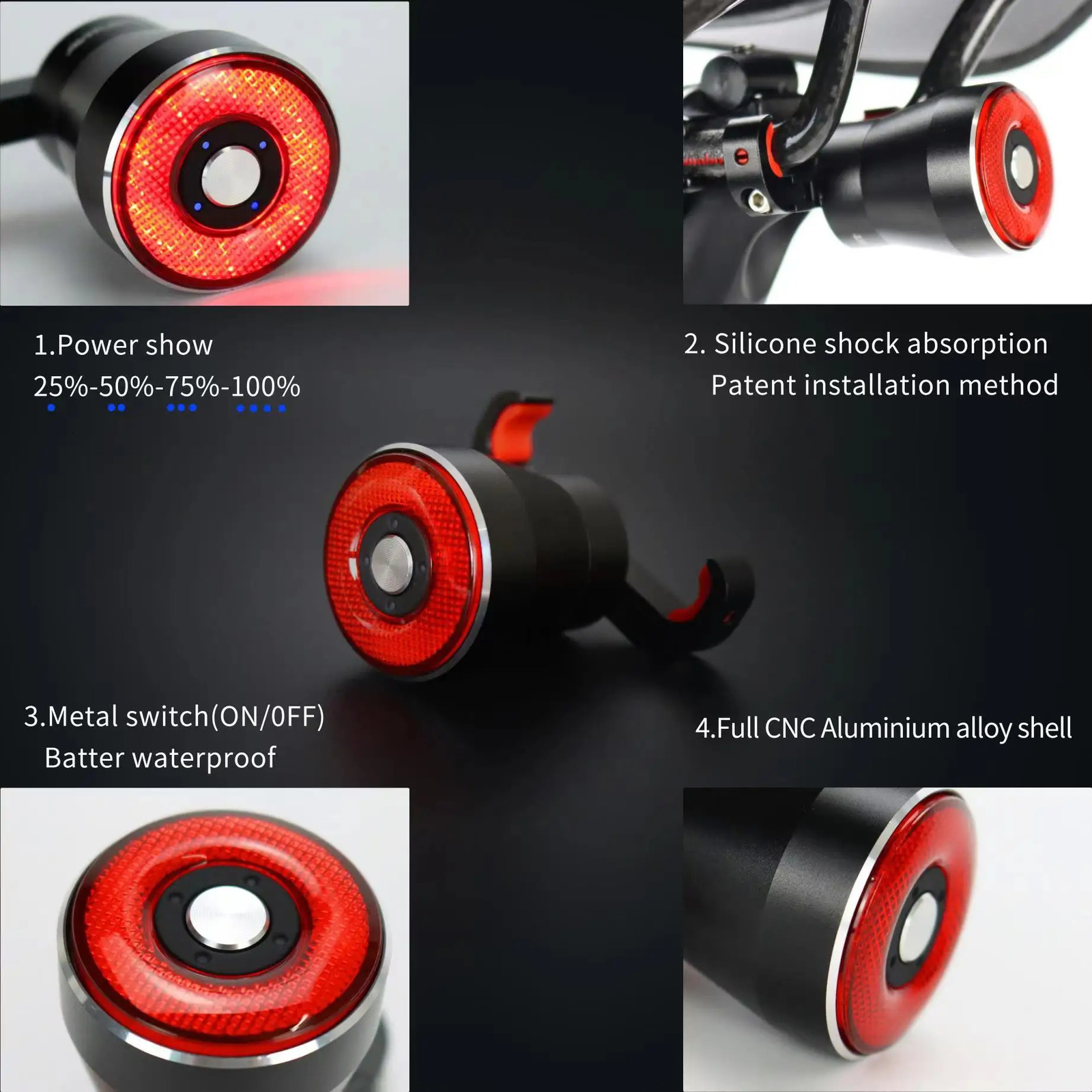 Bike Lights Bicycle Smart Auto Brake Sensing Light IPx6 Waterproof LED Charging Cycling Taillight Rear Accessories Q5 231115