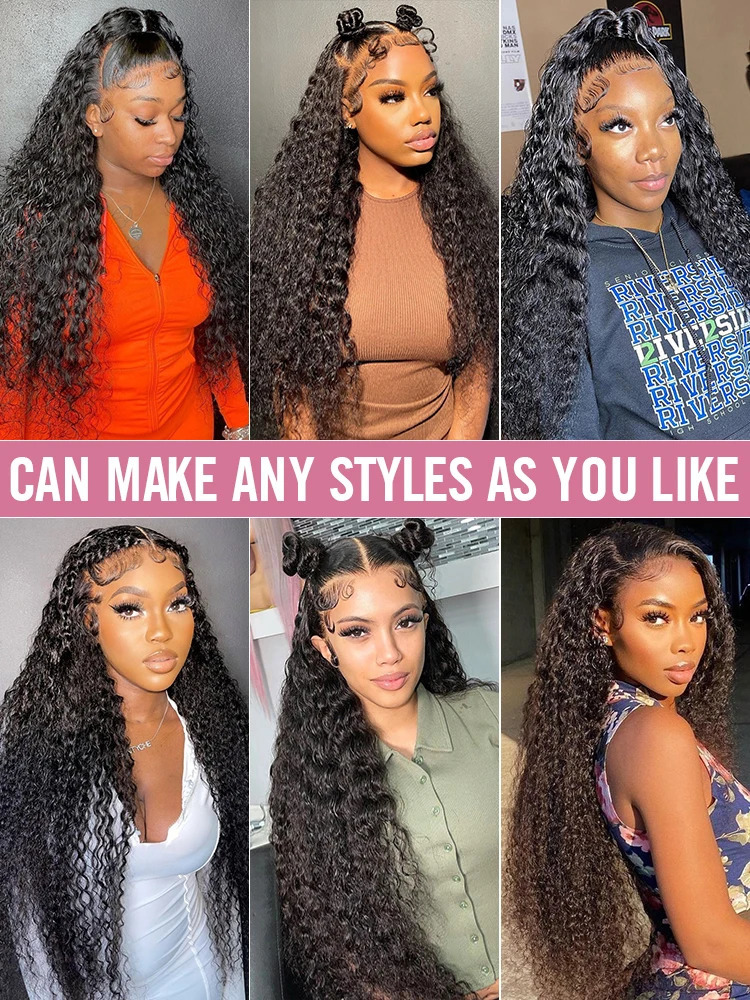 Human Chignons 40 Inch Deep Wave 13x6 HD Lace Frontal Hair s For Women Brazilian Curly 13x4 Front Pre Plucked 231114