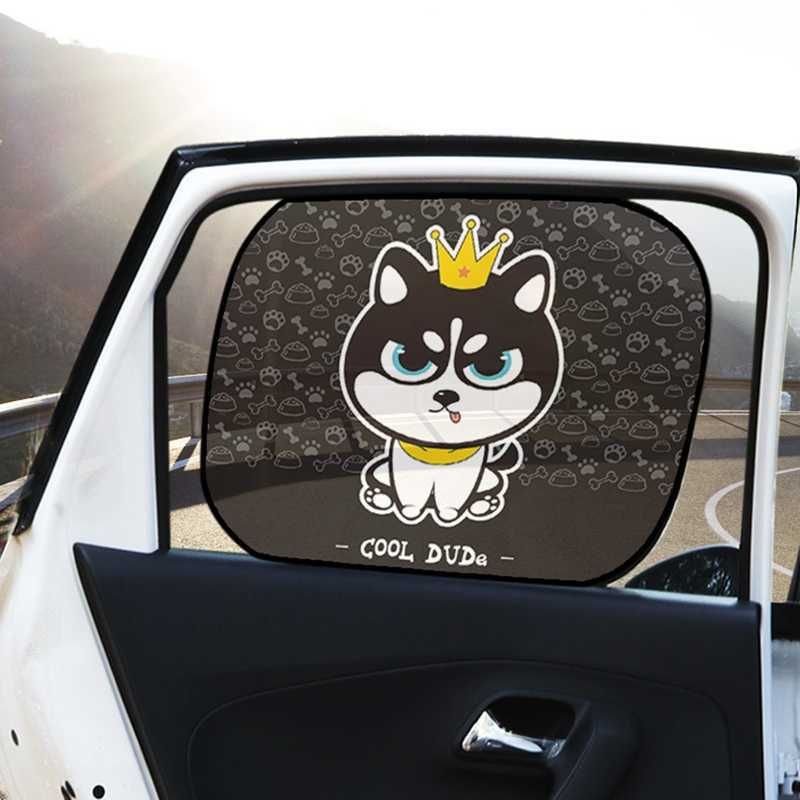 2025 new 6/10/12inch Sier 2Pcs Cartoon Foldable Sun Shades for Rear and Side Car Heat Shield Protect Baby Window Shade