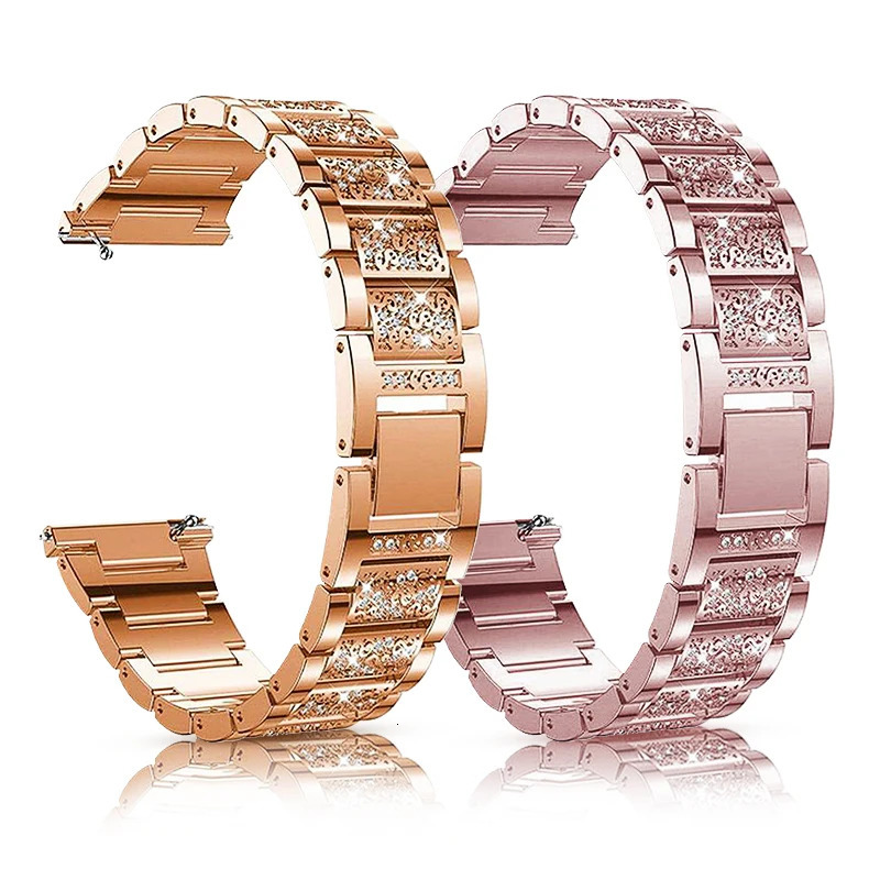 Watch Bands Metal Strap For Amazfit GTS 4 Mini Smart Watch Diamond Wristband For Amazfit GTS 3 2 Watch Band For Amazfit Bip 3 Pro Bracelets 231115