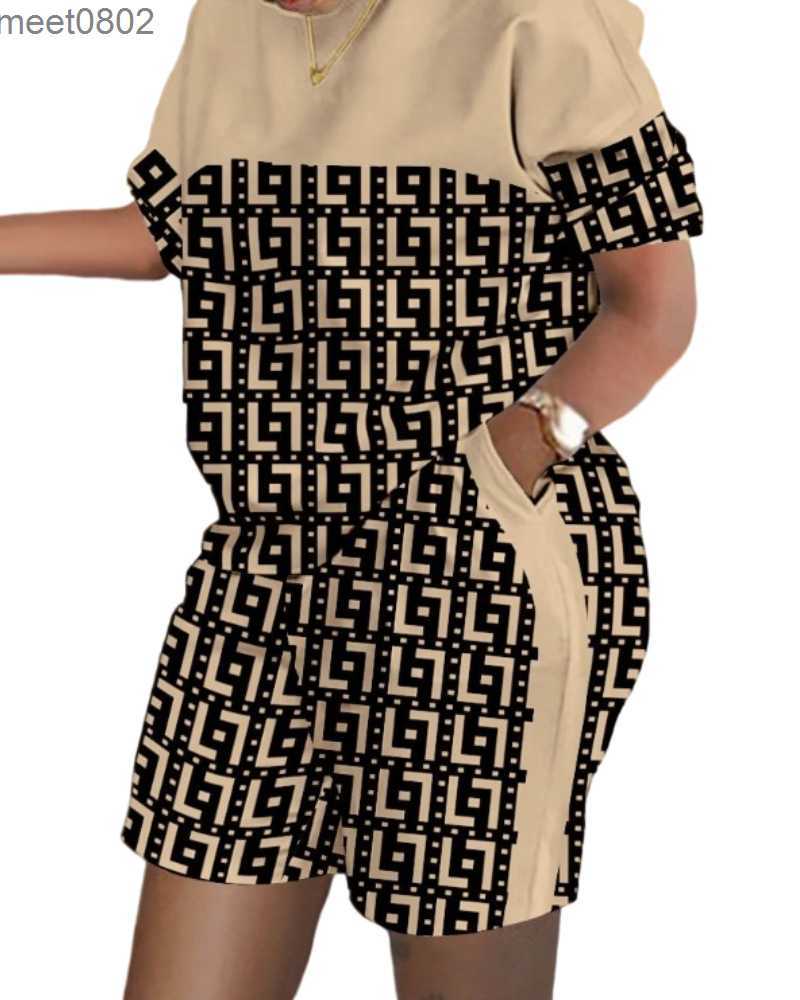 2023 Summer Designer Womens Tracksuits Two Piece Set Positioning Print Short Sleeve 2 Piece Outfits Plus Size S-4XL, #7
2023 Summer Designer Womens Tracksuits Two Piece Set Positioning Print Short Sleeve 2 Piece Outfits Plus Size S-4XL, #7