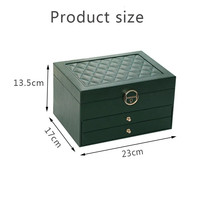 Jewelry Boxes Large Jewelry Storage Box Multi-Layer Organizer For Jewelry Necklace Earring Leather Jewellery Storage Packaging Display Boxes 231115