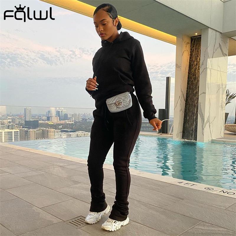 Women's Two Piece Pants FQLWL Spring Womens 2 Two Piece Sets Outfits Tracksuit Sweatsuits For Women Long Sleeve Top Pants Suits Pink Matching Set