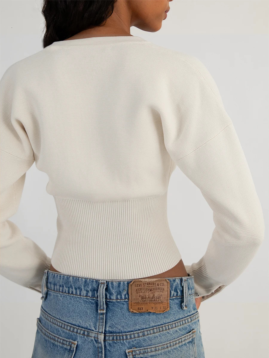 Women s Sweater Knit Cardigan 2023 Streetwear Fashion Ribbed Fall Long Sleeve Button Closure Casual Jumpers Tops 231114