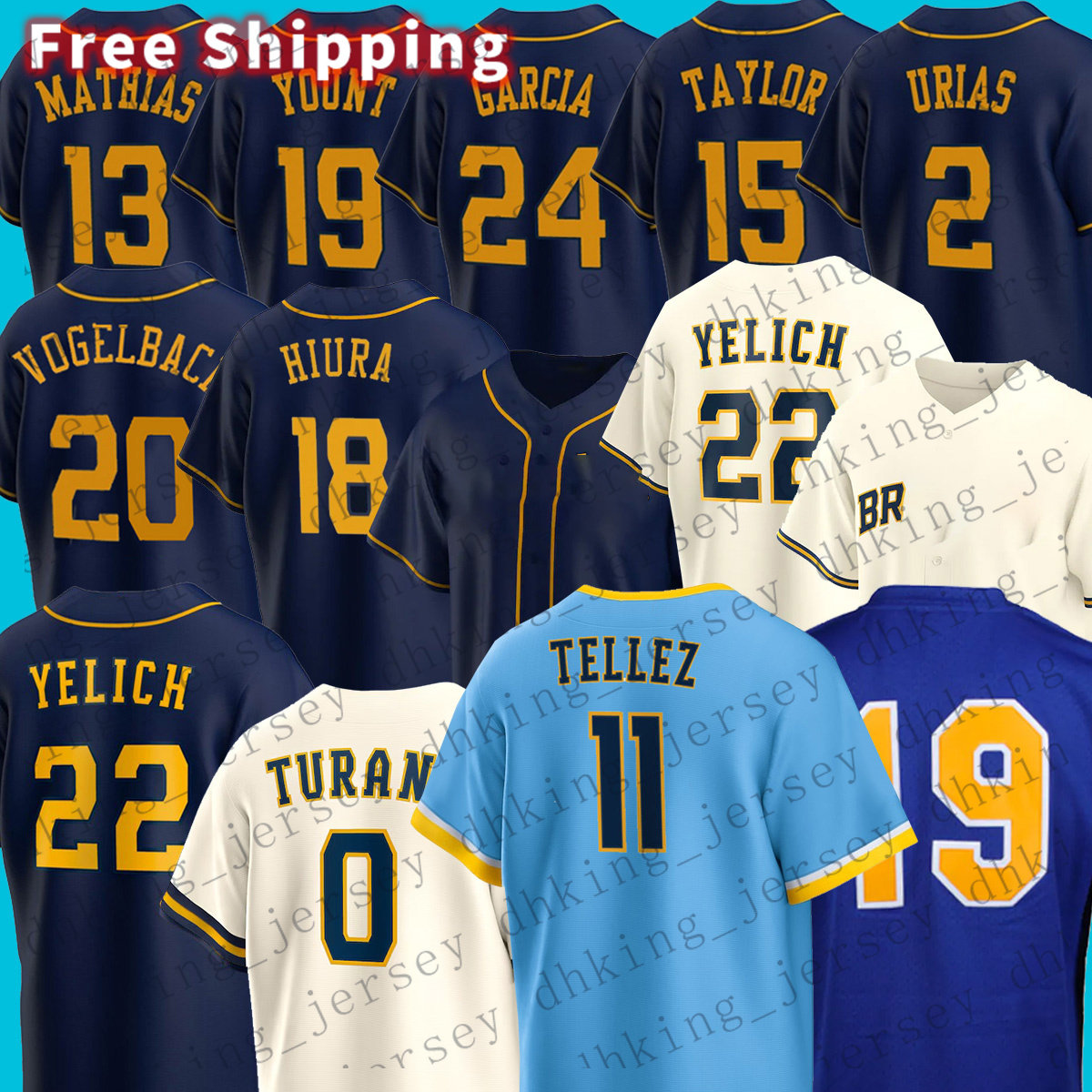 22 Christian Yelich Milwaukee Baseball Jerseys Brice Turang Rowdy Tellez Luke Voit Colin Rea Brian Anderson Garrett Mitchel Joey Wiemer Javy Guerra, Men(niang jiu r)
22 Christian Yelich Milwaukee Baseball Jerseys Brice Turang Rowdy Tellez Luke Voit Colin Rea Brian Anderson Garrett Mitchel Joey Wiemer Javy Guerra, Men(niang jiu r)