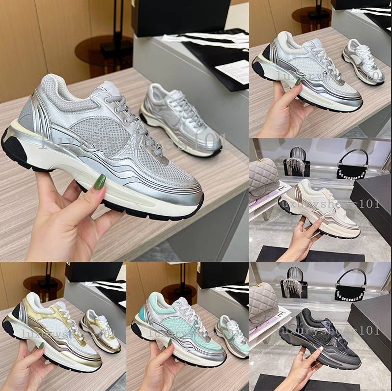 Designer Sneakers Calfskin Shoes Reflective Sneakers Vintage Suede Leather Trainers Fashion Stylist ShoesPatchwork Leisure Shoe Platform Sneaker With Box