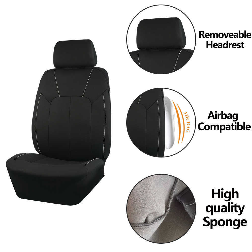 New Black Universal Polyester Car Seat Cover Full Set Unisex Accessories Interior Decoration Fit Car SUV Van Seat Protector
