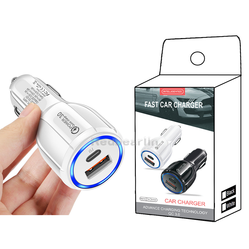 Super Fast Quick Charging Car Charger 66W 60W 38W 36W 30W Dual Ports PD USB C Car Chargers For Ipad air 2 3 4 IPhone 13 14 15 Pro Samsung Huawei GPS P