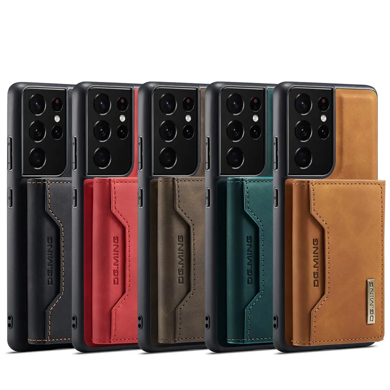 Premium Retro Flip Leather Cases For Samsung Galaxy S25 S24 S23 S22 Ultra S20 Plus S21 FE Note 20 A73 Detachable Stong Magnetic with Card Slots Holder