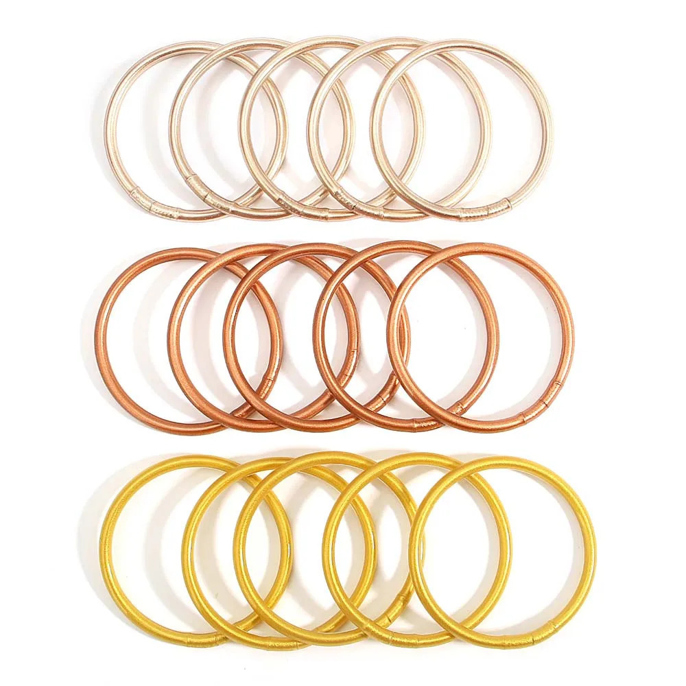 Charm Bracelets ALLYES Buddhist Temple Rush Bracelet for Women Men Shiny Multicolor Silicone Tube Bangles Female Jewelry Gifts 231114