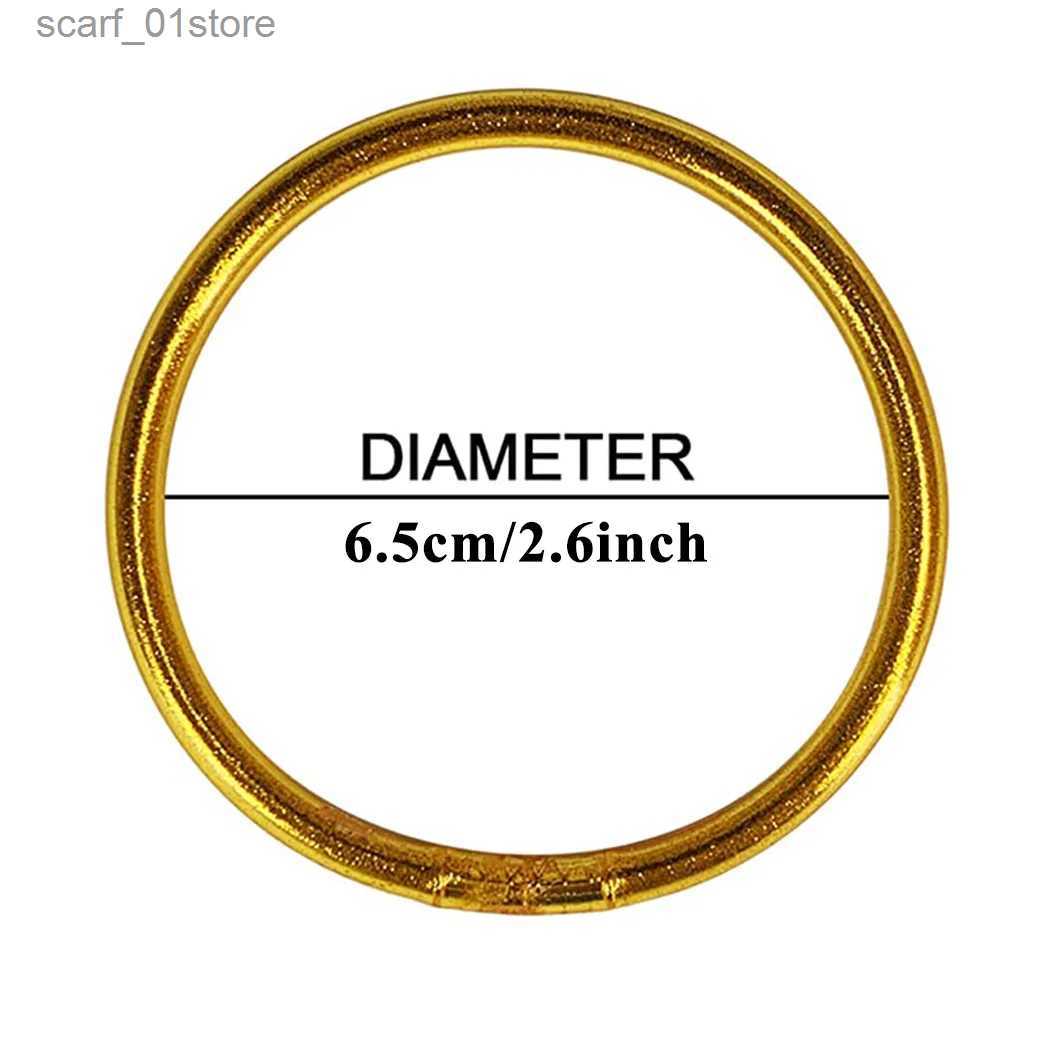 Chain 9pc Shiny Glitter Stackable Jelly Tube Plastic Bangles Bracelets Set for Women Filled Sile Lightweight Wrist for Girls GiftL231115 - view 3
