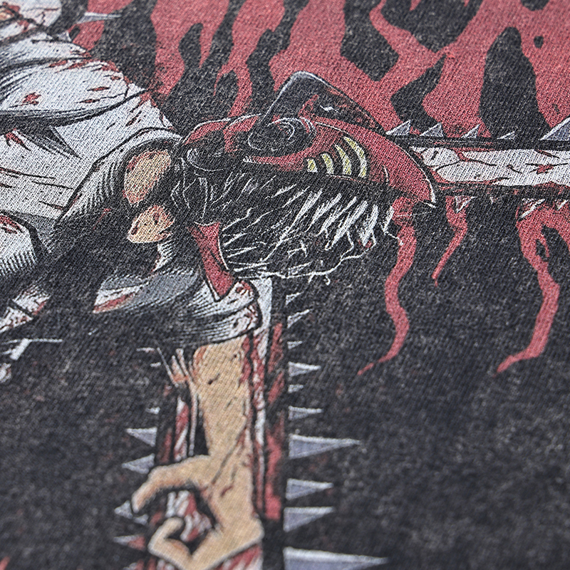 Men's T-Shirts Men Washed T-Shirt Hip Hop Streetwear Japanese Anime Graphic T Shirt Harajuku Cotton Casual Tshirt Men Summer Short Sleeve Tees 23