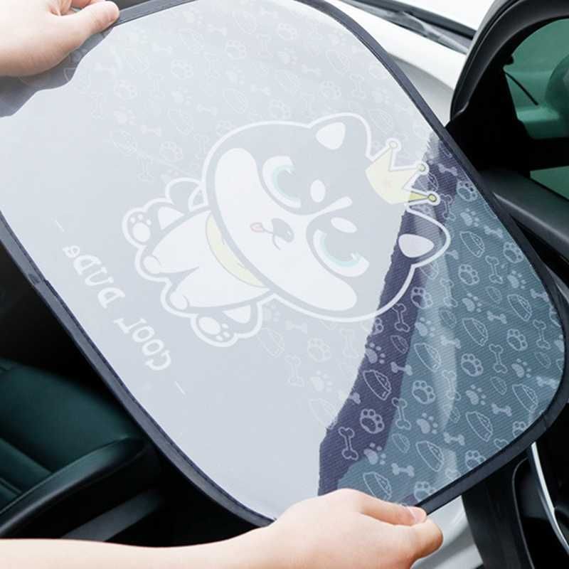 2025 new 6/10/12inch Sier 2Pcs Cartoon Foldable Sun Shades for Rear and Side Car Heat Shield Protect Baby Window Shade