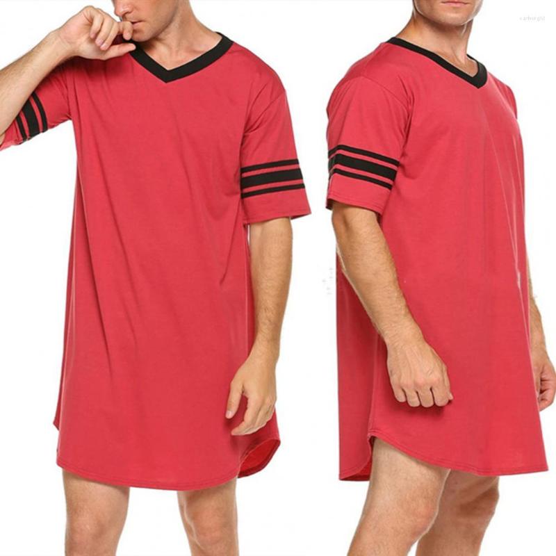 Men's Sleepwear Soft Men Summer T-shirt Short Sleeve Home Clothes Breathable Irregular Hem Homewear Robe, Black1
Men's Sleepwear Soft Men Summer T-shirt Short Sleeve Home Clothes Breathable Irregular Hem Homewear Robe, Black1