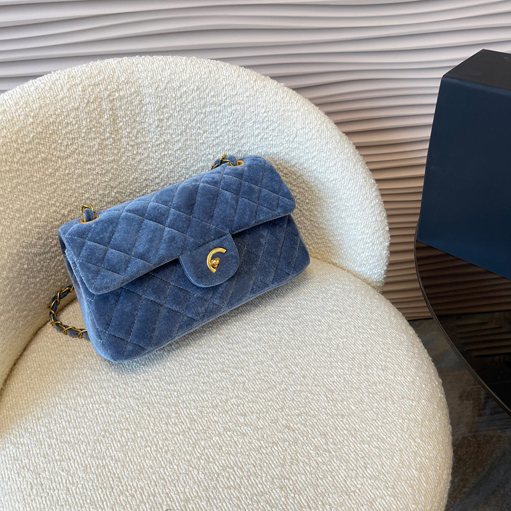 luxury brand designer shoulder bag women velvet bag classic flap gold metal chain shoulder bag pink blue black velvet purse