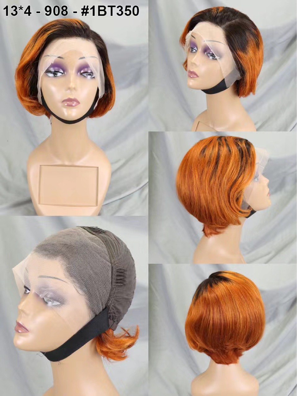 12 Colors Straight Pixie Cut Human Hair 13x4 Lace Frontal Wigs Glueless Short Bob Wig Pre Plucked With Natural Hairline