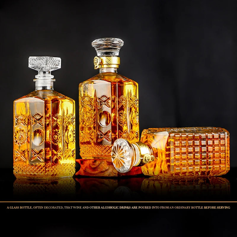 Bar Tools DEOUNY 05L 1L Crafted Glass Decanter Whisky Glasses Set Elegant Whiskey With Ornate Stopper Cocktail Barware Separator 231114 - view 5