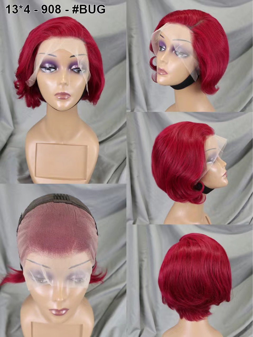 12 Colors Straight Pixie Cut Human Hair 13x4 Lace Frontal Wigs Glueless Short Bob Wig Pre Plucked With Natural Hairline