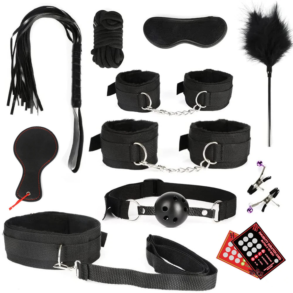 2026 New Bondage Bdsm Sexlove Set BDSM Kits Adults Sex Toys For Women Men Handcuffs Nipple Clamps Whip Spanking Metal Anal adult toys Plug Vibrator Bu