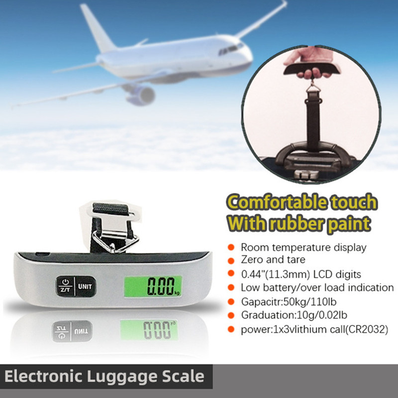 Portable Mini Electronic Scales LCD Display Electronic Hanging Digital Luggage Weighting Scale 50kg*10g 50kg /110lb Weight Balance Scales Dropshipping