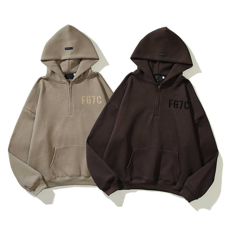ESS Hoodies Fears Of God Double Thread FG7C Letter Half Zipper Velvet Hooded Sweater FOG Mens Womens Street Hip Hop Coat hoody, Shipping fee
ESS Hoodies Fears Of God Double Thread FG7C Letter Half Zipper Velvet Hooded Sweater FOG Mens Womens Street Hip Hop Coat hoody, Shipping fee