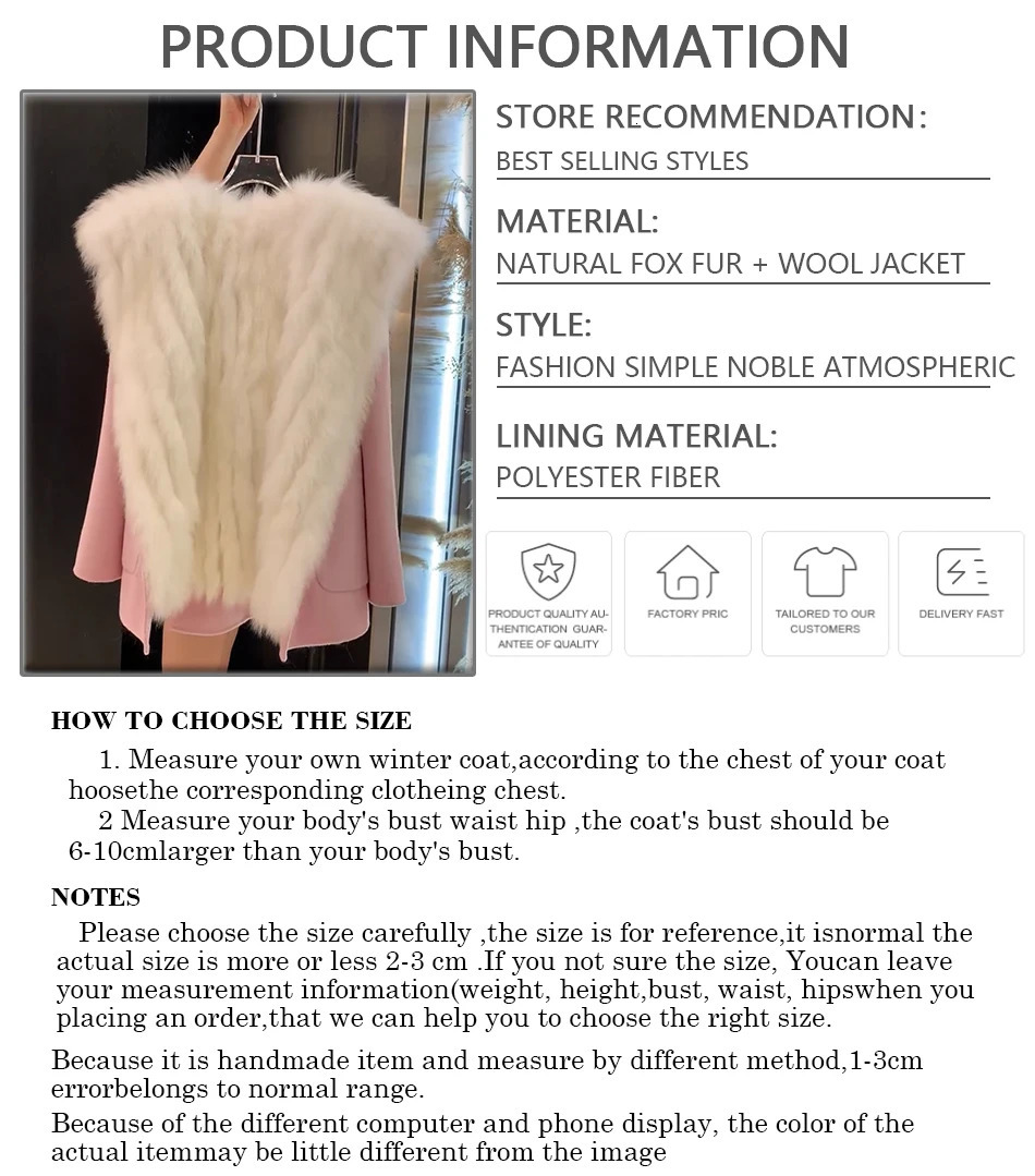 Women's Fur Faux Real Collar Womens Fashion Coat Outwear Wool Blends Jacket High Quality Winter Selling Styles 231114