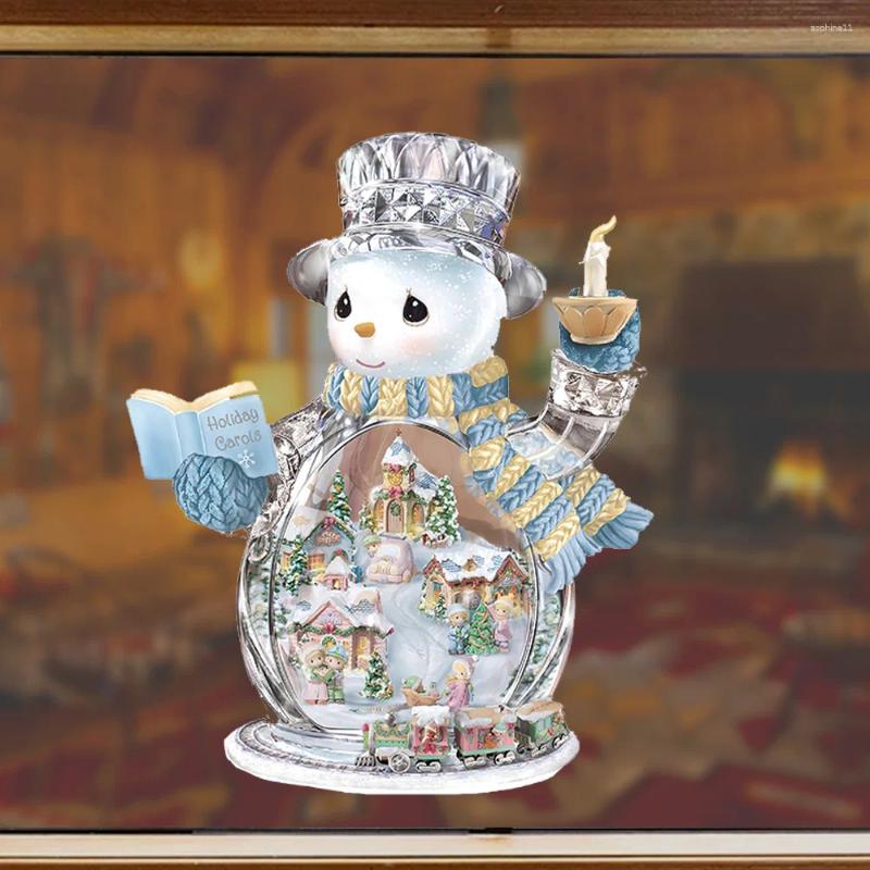 Christmas Decorations Tree Rotating Sculpture Train Paste Window Stickers Decoratie Doll Hang Navidad Home Decoration