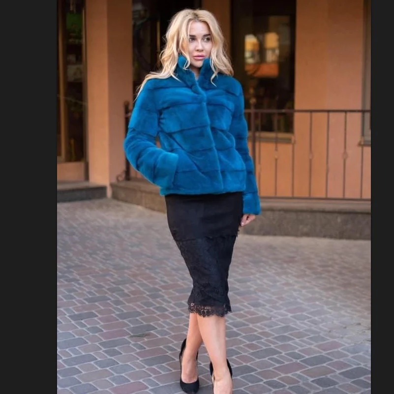 Women's Fur Faux Whole Mink Real Regular Medium Slim Women Coat Autumn Winter Jacket 231114