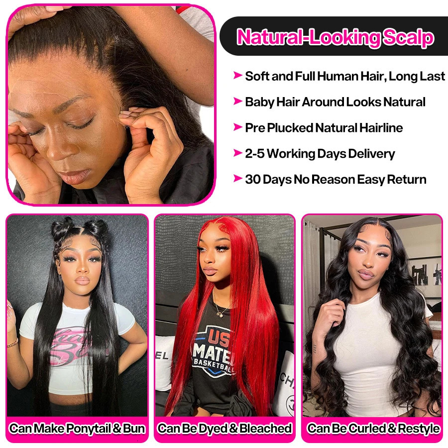 Human Chignons 13x4 Bone Straight Lace Front 30 40 Inch Hair s For Women 13x6 Brazilian 360 Frontal 231115