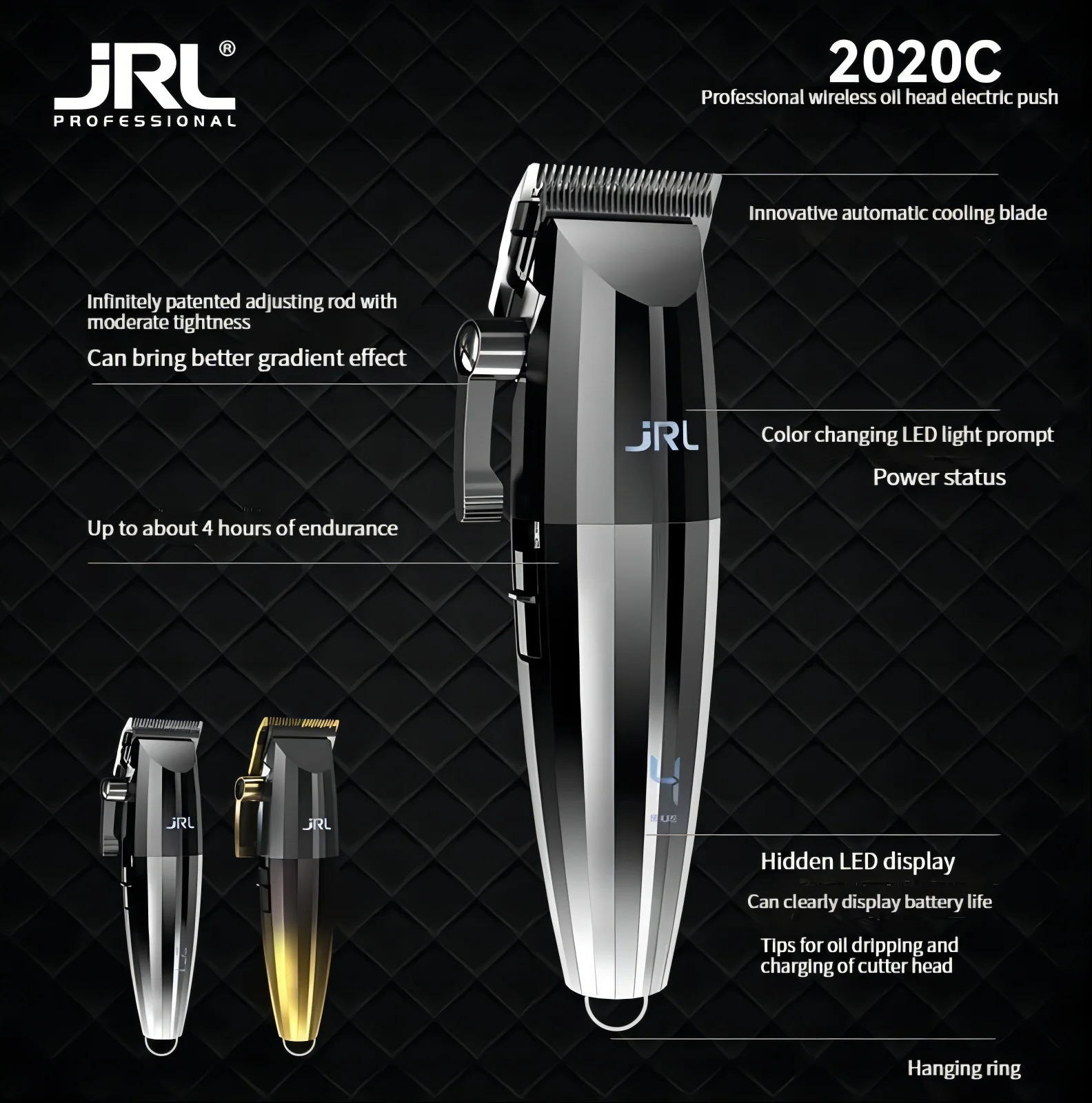 Hair Trimmer JRL c Professional Clippers t For Men Cordless Haircut Machine Barbers Electric Gradient 231115