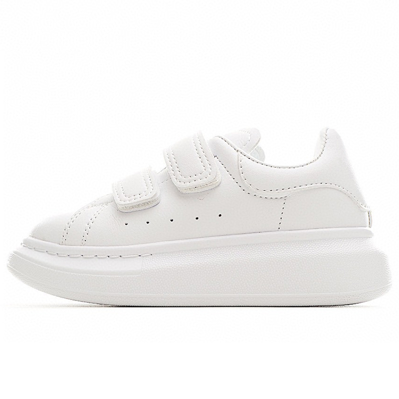 New Kids Shoes White Red Black Dream Blue Single Strap outsized Sneaker Rubber Sole AMCQS Soft Calfskin Leather Lace up Trainers Sports footwear child