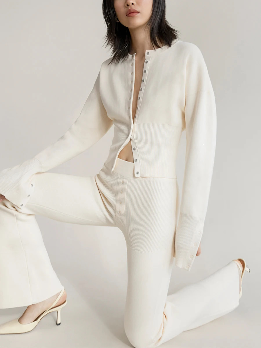 Women s Sweater Knit Cardigan 2023 Streetwear Fashion Ribbed Fall Long Sleeve Button Closure Casual Jumpers Tops 231114