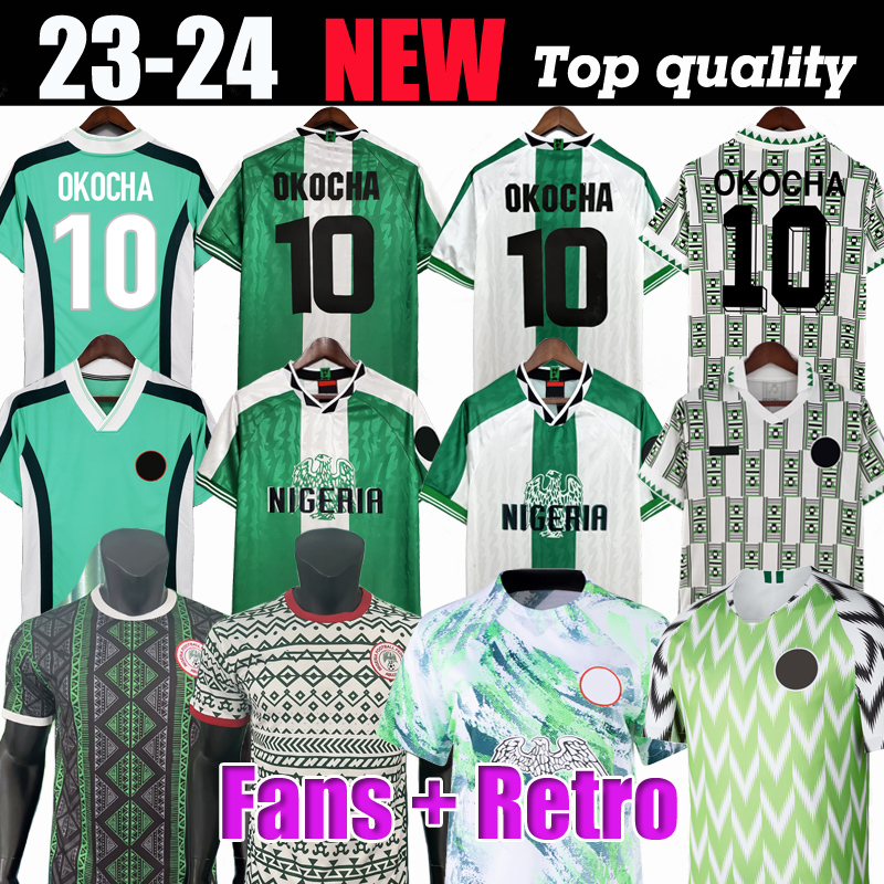 Nigeria 2023 SOCCER JERSEYS 18 19 22 23 24 Nigerian football Shirt Mens OKOCHA KANU BABAYARO UCHE WEST IHEANACHO Training suit 94 96 98 uniform 1994 1996 1998 RETRO