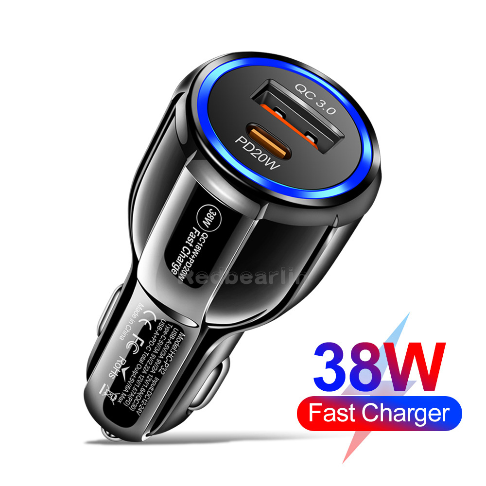 Super Fast Quick Charging Car Charger 66W 60W 38W 36W 30W Dual Ports PD USB C Car Chargers For Ipad air 2 3 4 IPhone 13 14 15 Pro Samsung Huawei GPS P