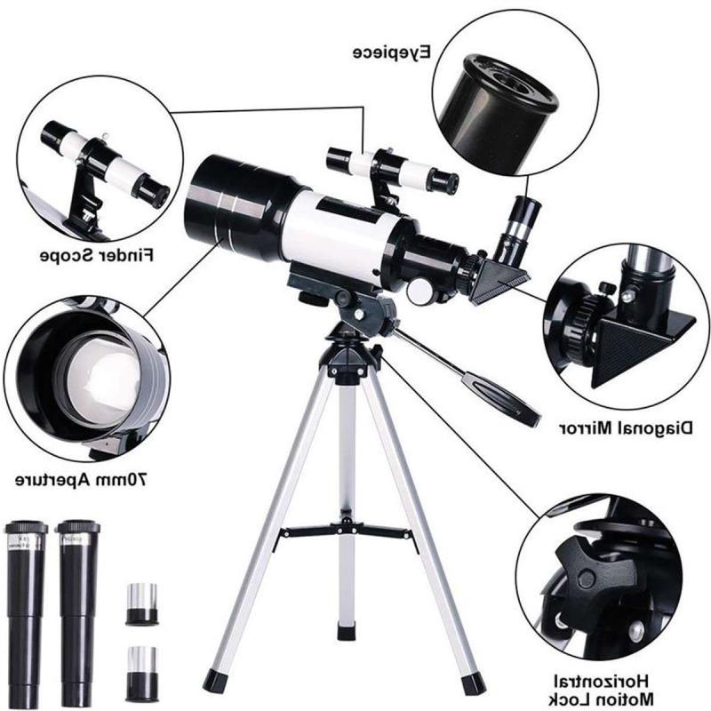 FreeShipping 70mm 300mm Astronomical Telescope Monocular Professional Outdoor Travel Spotting Scope with Tripod for Kids& Beginners Gif Jmao