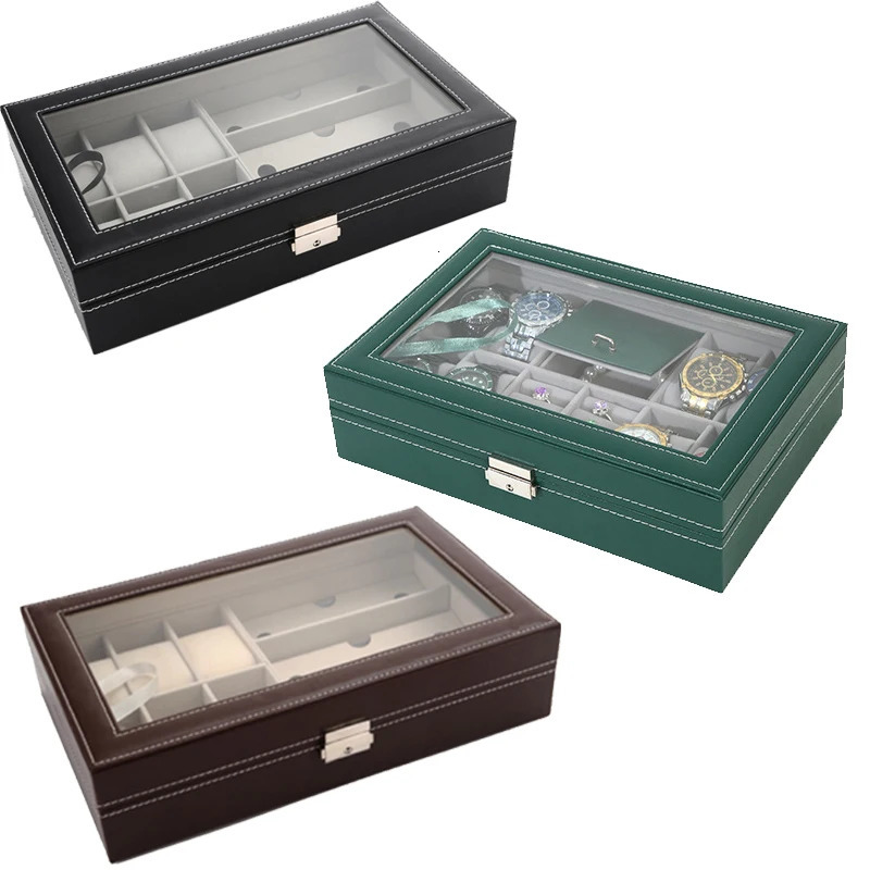 Watch Boxes Cases Handmade Watch Box Clock Box Jewelry Box Time Box jewlery organizer jewlery holder for Jewlery and Watch Holding Xmas Gift 231115